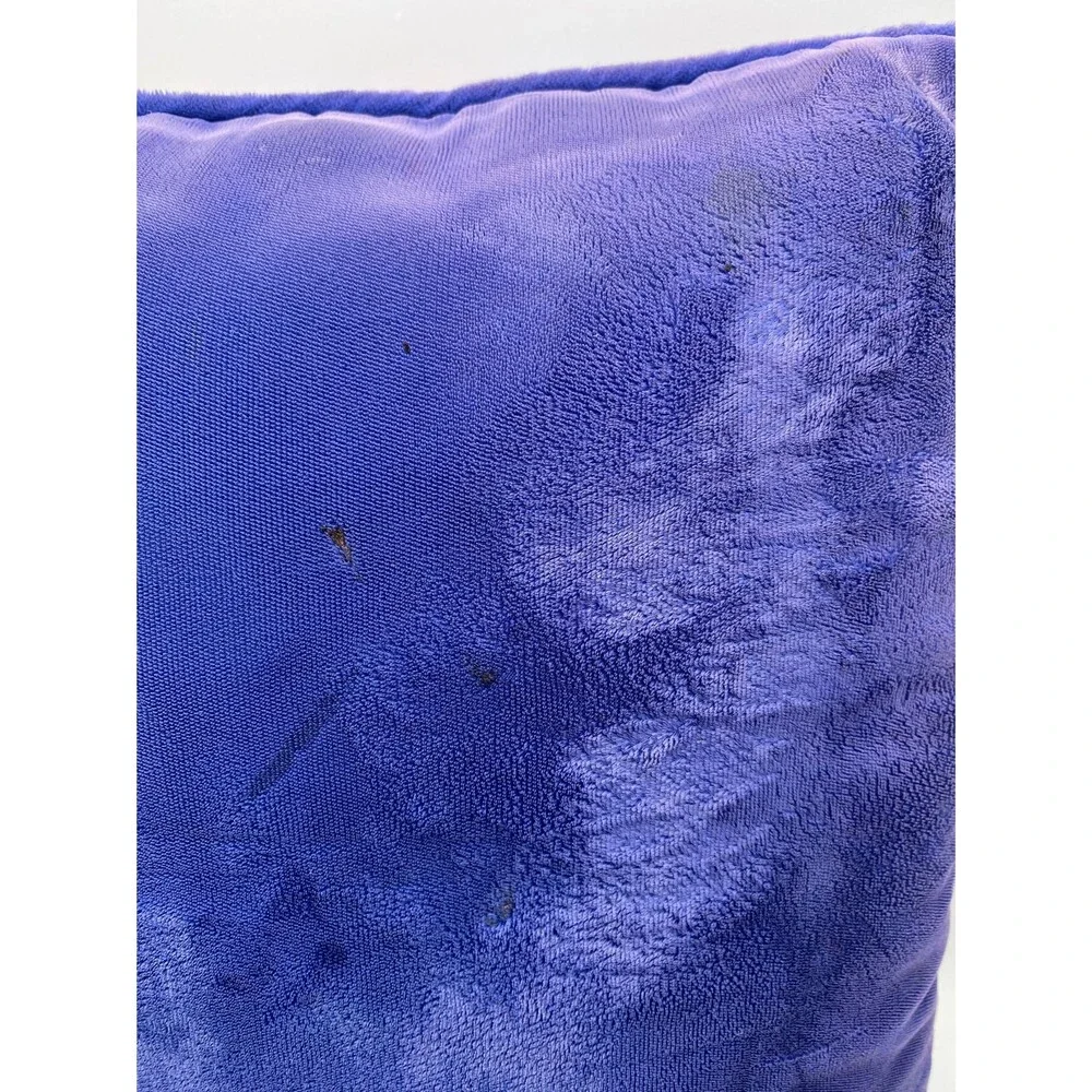 Bargello Needlepoint Pillow Vintage Groovy Throw Pillow w Purple Velvet Backside